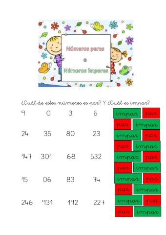 NÚMEROS PARES E IMPARES
