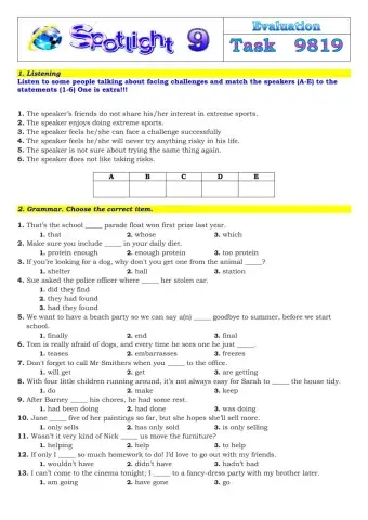 Spotlight 9 Task 9819