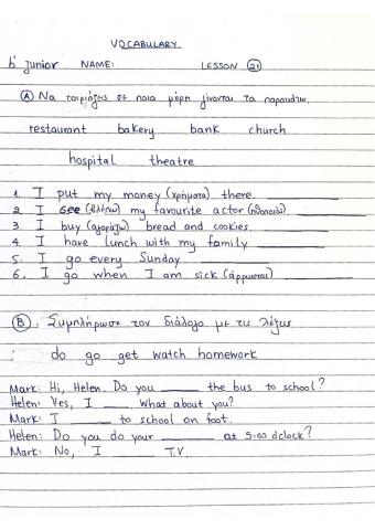 I like junior b VOCABULARY 21