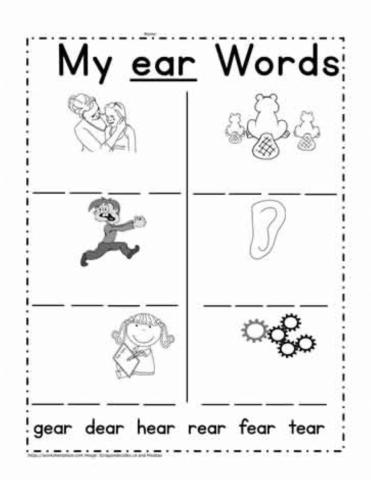 Ear phonics worksheet