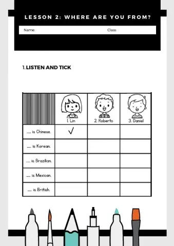 Lesson 2: where are you from?