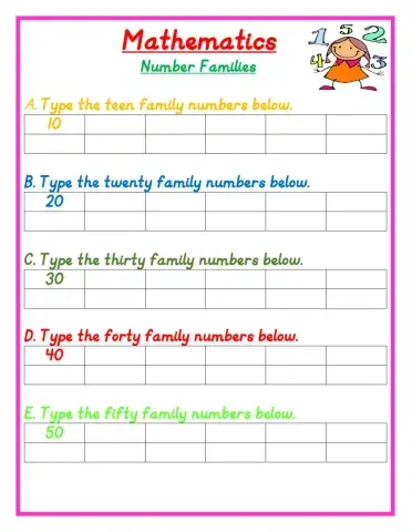 Fifty Family Numbers Enrichment Day