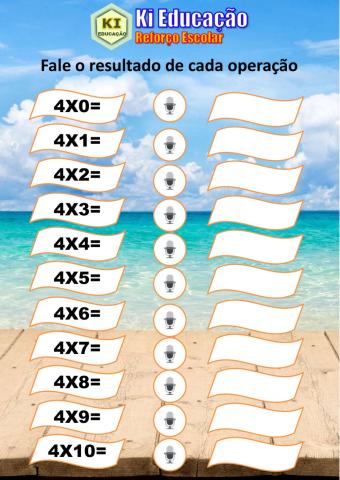 Tabuada de Multiplicação 04