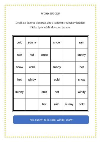 Word Sudoku – weather