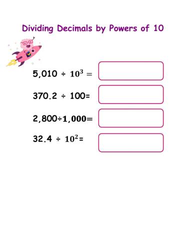 Dividing Decimals by Powers of 10