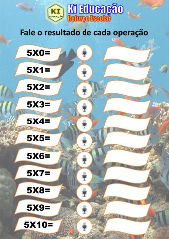 Tabuada de Multiplicação 05