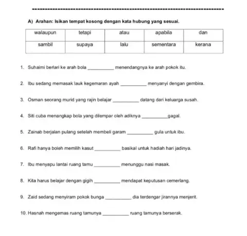 Latihan Kata Hubung