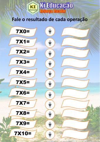 Tabuada de Multiplicação 07