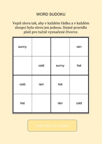 Word Sudoku – weather 1