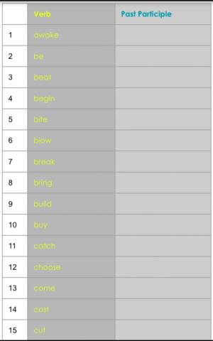 1st Past Participle Quiz