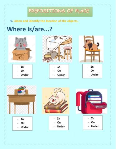 Prepositions of place