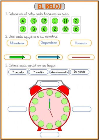 Reloj analógico. Variado.