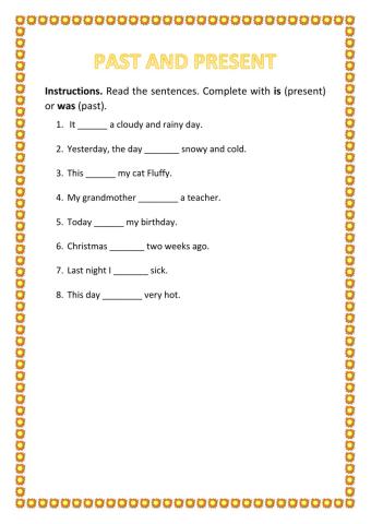 Past and Present: Verb to be