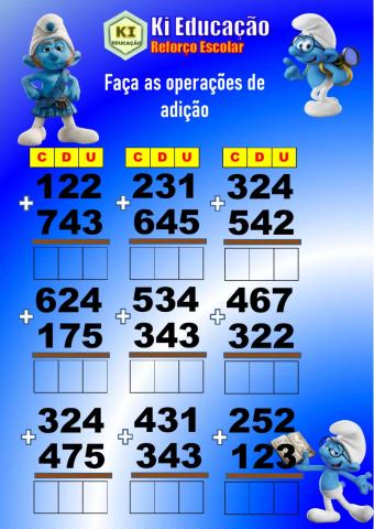 Adição 3º com três dígitos
