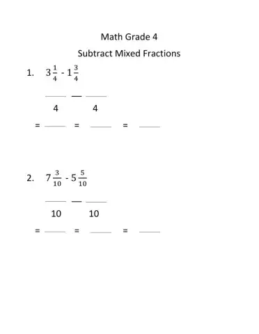Subtract mixed numbers