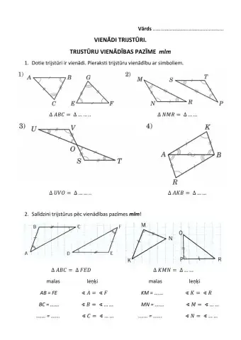 Trijstūru vienādības pazīme mlm