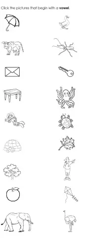 Find the vowel pictures