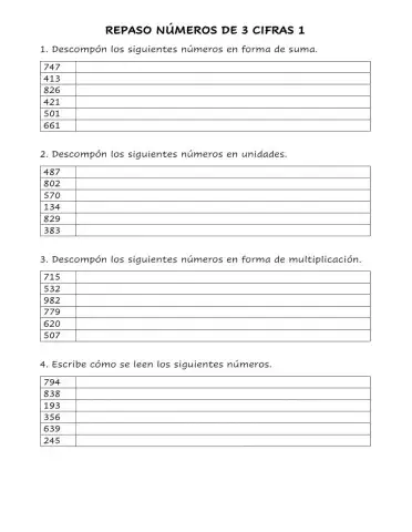 Repaso números 3 cifras 1