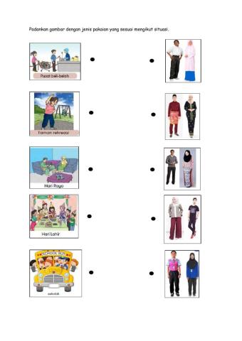 Padankan jenis pakaian mengikut situasi