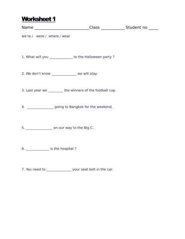 Wear,where,we're,were