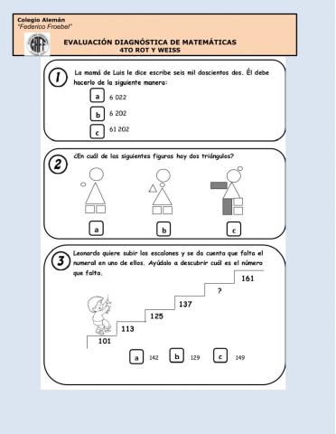 Diagnostico de matematica
