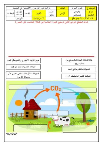 دورة الكربون والاكسجين في الطبيعة
