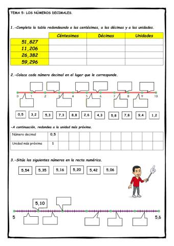 Ficha 5: los números decimales