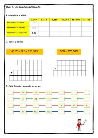 Ficha 7: los números decimales
