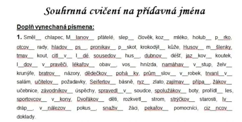 Koncovky přídavných jmen