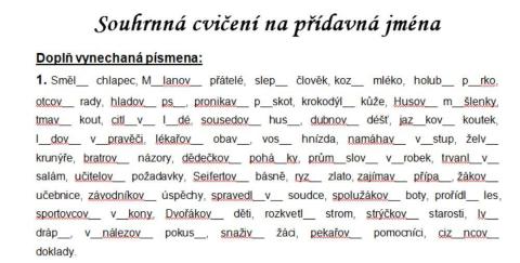 Koncovky přídavných jmen