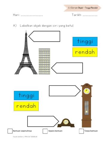 Lembaran 4: Tinggi dan rendah