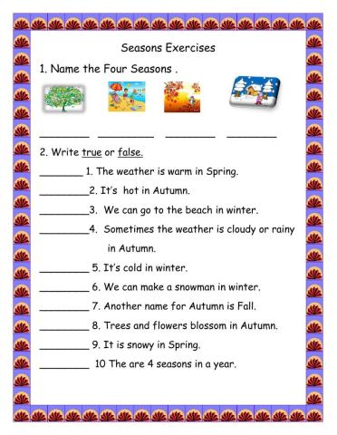Seasons Exercises