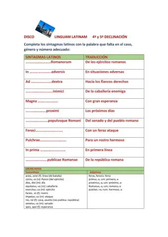 Cuarta y quinta declinación