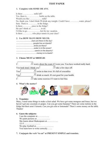 Test paper