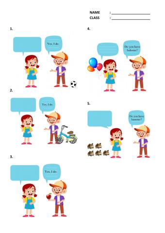 English Exercise for Grade 4 - Do you have .. ?