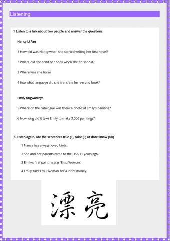 Listening and reading