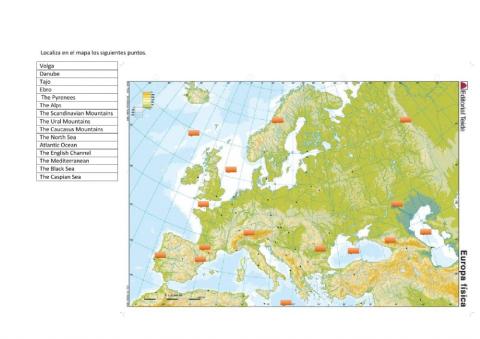 Mapa físico Europa