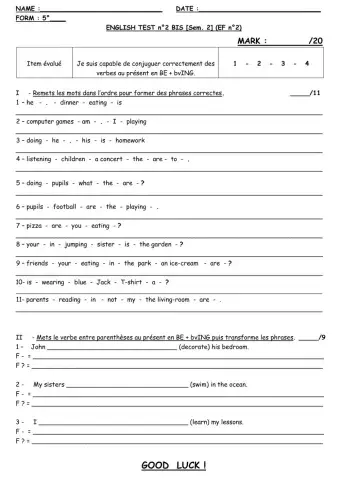 Present en BE + bvING