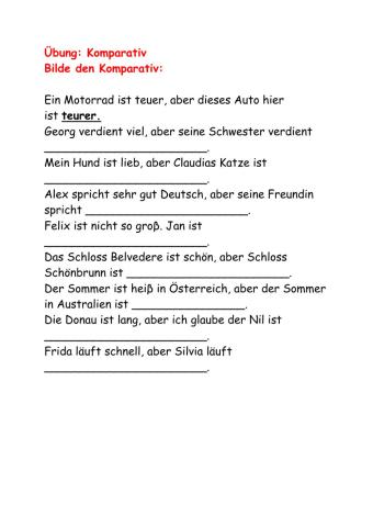 Steigerung der Adjektive