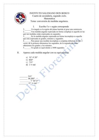 Conversión de medidas angulares.