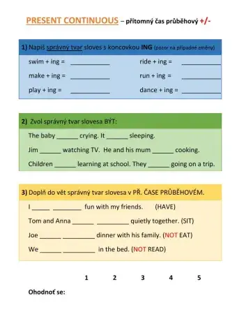 Přítomný čas průběhový - Present continuous