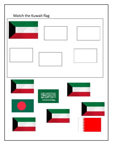 Match the Kuwait flag