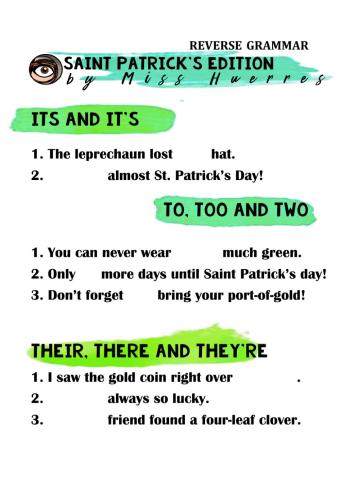 Reverse grammar. Saint Patrick's