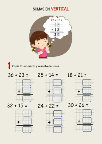 Sumas hasta el 69 verticales