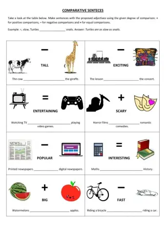 Comparative sentences