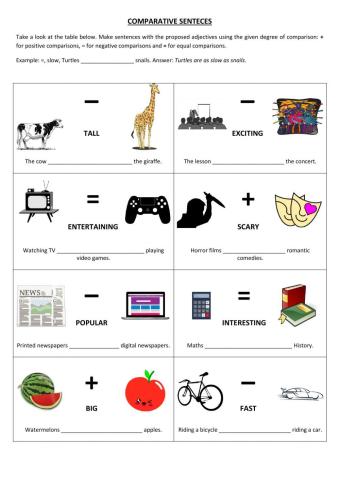 Comparative sentences