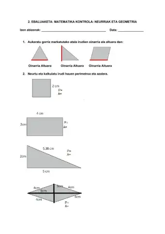 Magnitudeak eta azalera