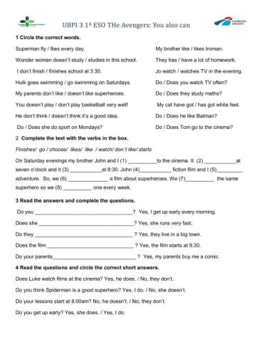 Present simple and adverbs of frequency