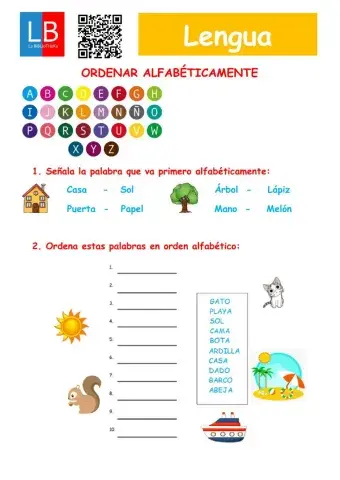 Ordenar palabras alfabéticamente