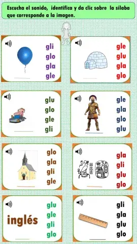 Escucha el sonido e identifica la sílaba correcta.